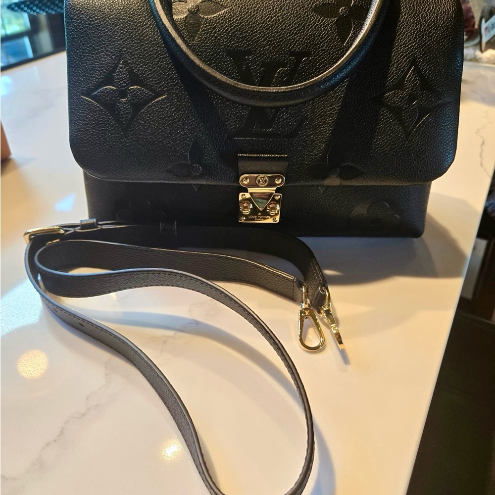 Louis Vuitton Madeleine Black Embossed Leather Top-Handle Satchel-Gold Hardware - Picture 11 of 16